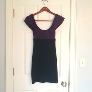 Joyce Leslie Bodycon Dress, Mini, Size S, Purple/Black